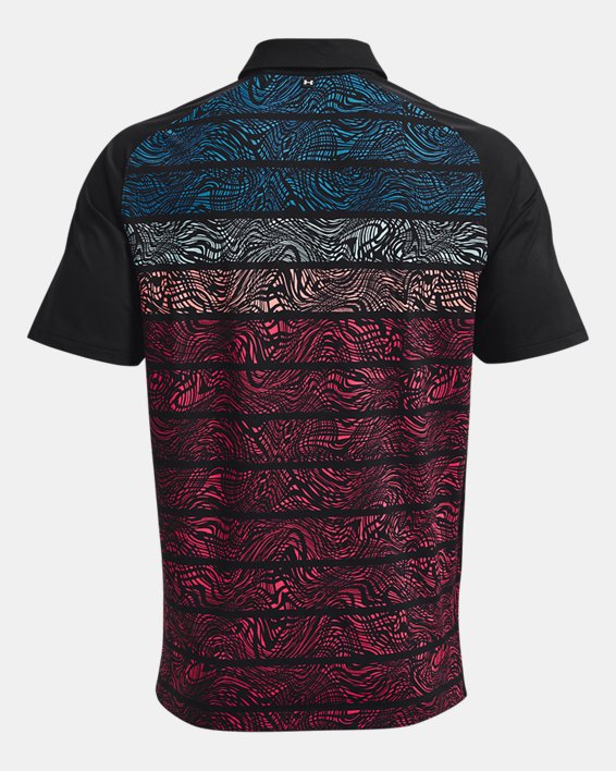Men's UA Iso-Chill Psych Stripe Polo, Black, pdpMainDesktop image number 5